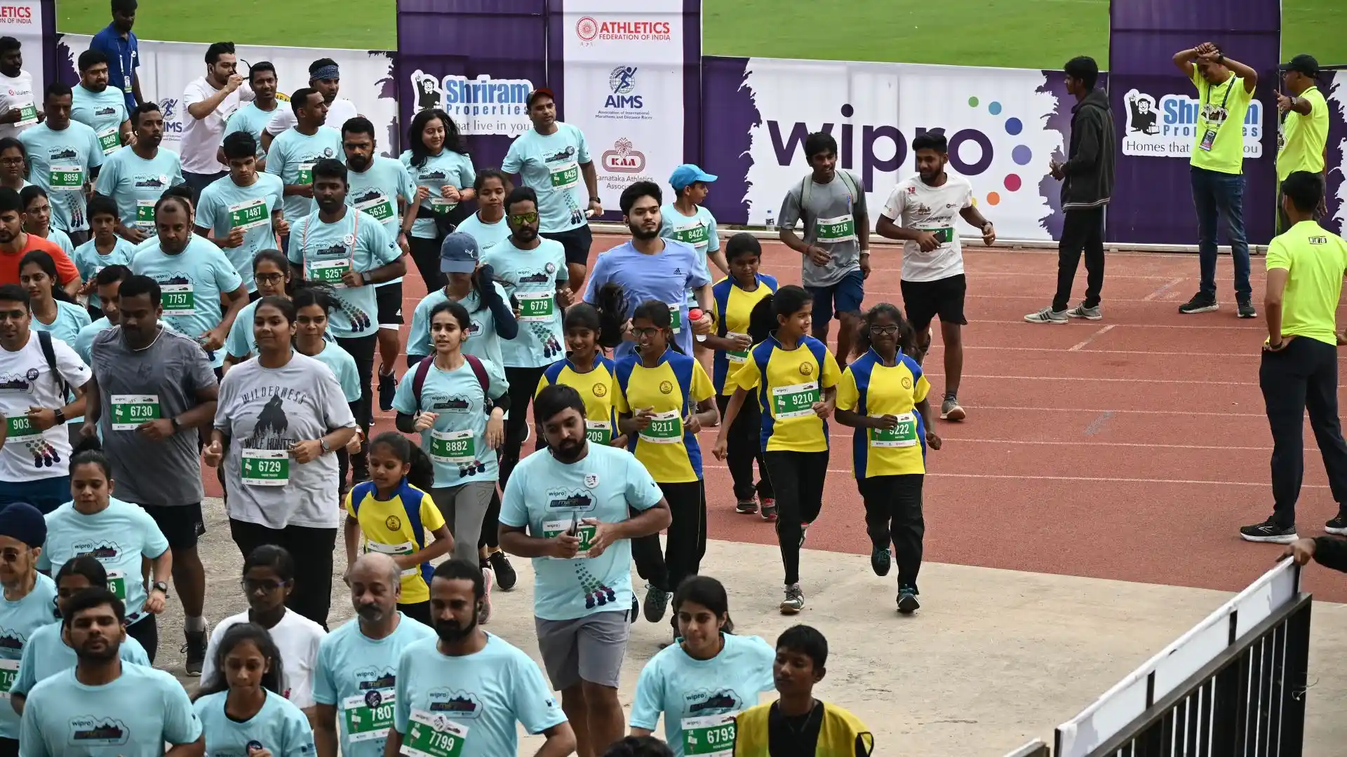 Bangalore Marathon, 8 October 2023: At the iconic Kanteerva Stadium, the 10K and 5K running events witnessed the active participation of thirty-four young PRP runners.